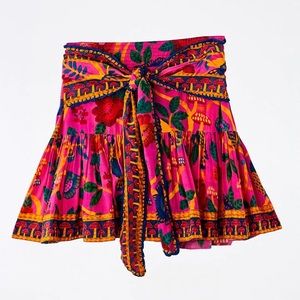 Farm Rio (NWOT) Pink Sweet Forest Mini Skirt